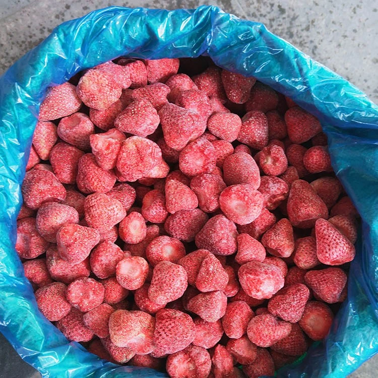 selected strawberries for IQF frozen fruit processing