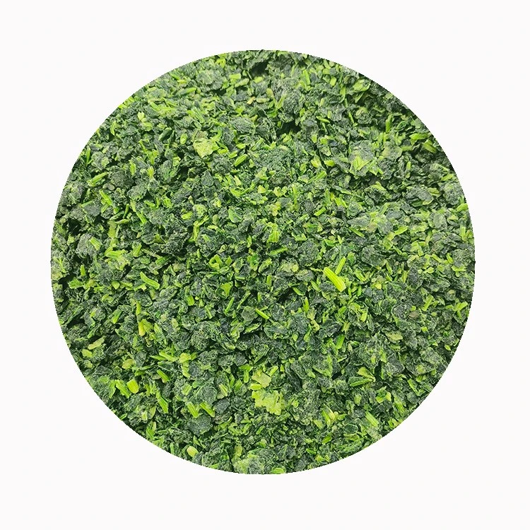 IQF frozen spinach retaining leafy green color and nutrition